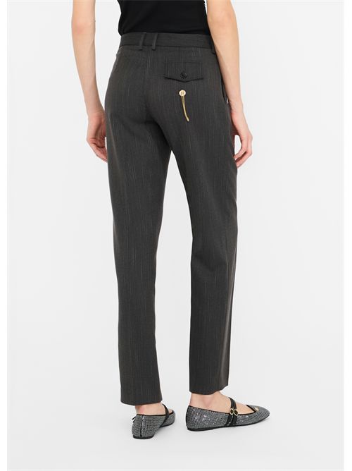 Pantaloni a sigaretta gessati LIU JO | CF5235T054A/C3782